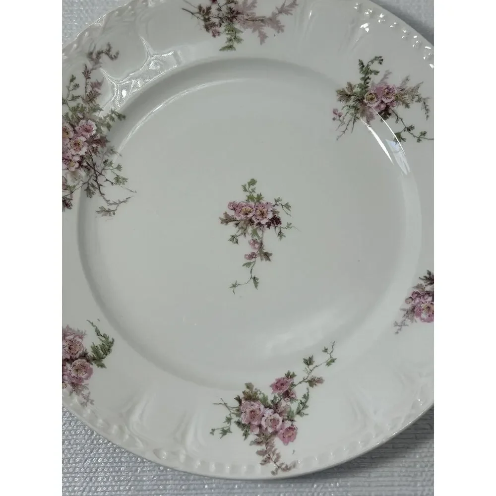 CH Field Haviland Limoges‎ Pink Floral Salad Dinner Replacement 9.5 Plate France